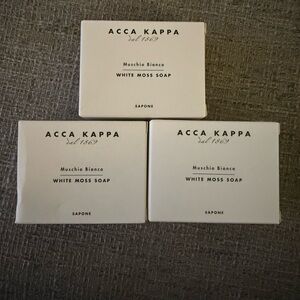 NEW - Lot of 3 Acca Kappa White Moss Body Bar Soap - Luxury Hotel Bath Amenity